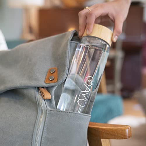 Pure Glass Reusable Water Bottle with Bamboo Lid