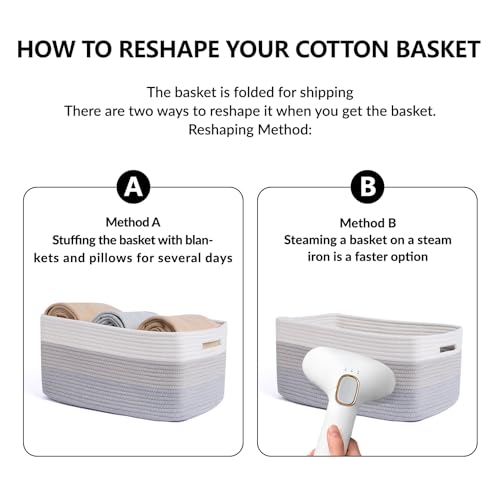 Large Storage Baskets for Shelves (2 Count)