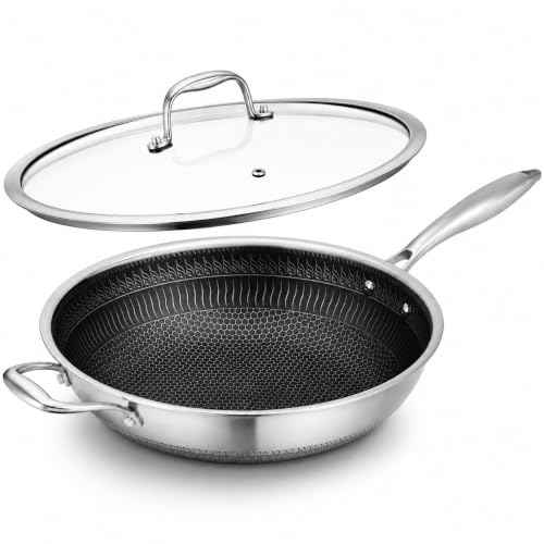 12" Stainless Steel Durable Wok