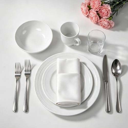 HomeVSS 16 Piece Pearl Dots Stoneware Dinnerware Set