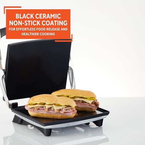 12 x 10 Inch Stainless Steel Electric Panini Press Ceramic