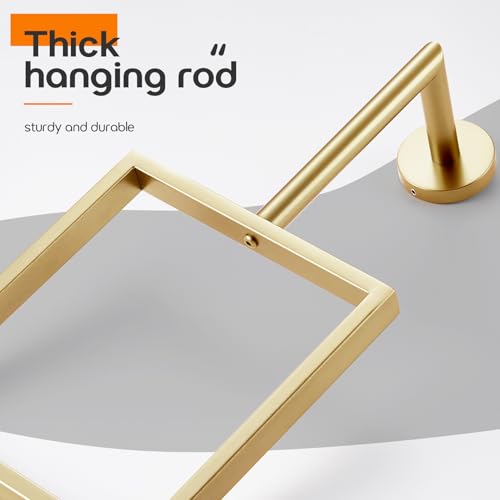 Towel Rings for Bathroom Wall Mounted Vertical Towel Rack Brushed Gold Stainless Steel Contemporary Hand Towels Holder Hanger