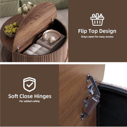 Round Coffee Table with Storage