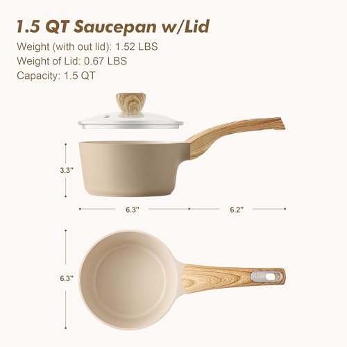 Ceramic Nonstick Sauce Pan with Lid