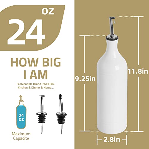 Sweejar Large Ceramic Olive Oil Dispenser Bottle