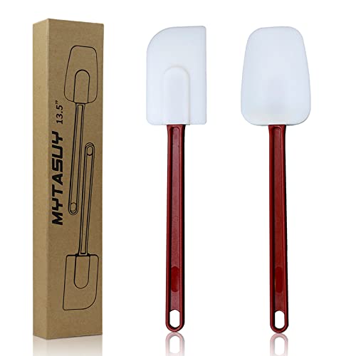 14 INCH Silicone Spatulas Heat Resistant Heavy Duty Rubber Spatulas Commercial Spatulas Set for Kitchen Use Silicone Cooking Utensils Sets of 2 (2 Count)