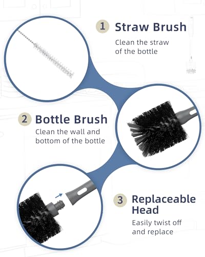 2 in 1 Bottle Brush with Straw Cleaner Brush