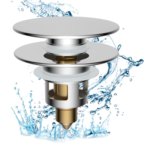 All Metal 2 in 1 Bathroom Sink Stopper