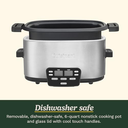 3-In-1 Cook Central 6-Quart Multi-Cooker: Slow Cooker, Brown/Saute, Steamer, MSC-600 NAS, Silver