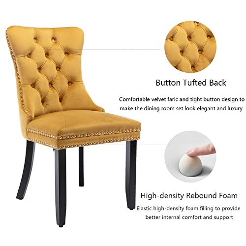 Gold Velvet Dining Chairs Set of 4 (4 Count)
