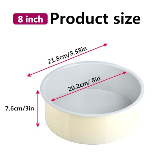 8 inch Cake Pan Removable Bottom Carbon Steel with Nonstick Coating Chiffon Cake Tin Round Shaped Cheese Cake Mould for Baking