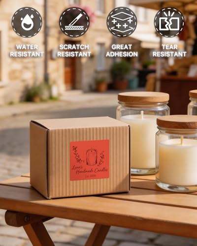 Red 3" x 3" Square Thermal Label Stickers