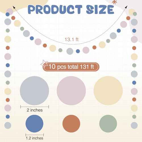 10 Pieces Circle Garland Banner Hanging (10 Foot)
