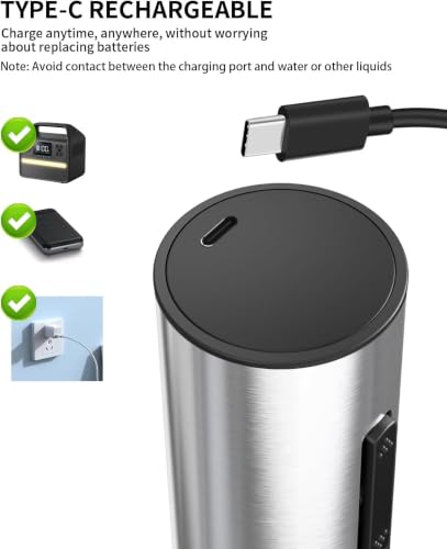 Electric Wine Opener Rechargeable Stainless Steel Automatic Corkscrew Wine Bottle Opener with Foil Cutter