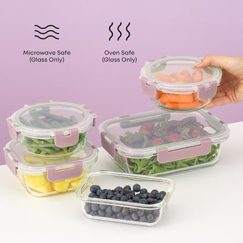24pc Borosilicate Glass Storage Containers with Lids (24 Count)