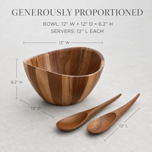 Gourmet Harmony 3 Piece Wooden Salad Bowl Set
