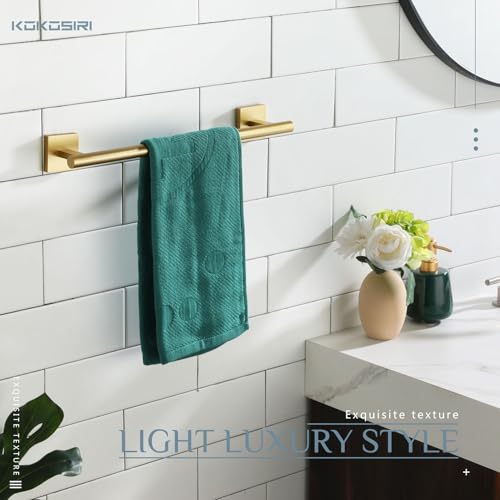 Hand Towel Bar Bathroom Towel Holder for Bath Kitchen Cabinet Towel Rails 16 Inch Brushed Gold Stainless Steel B4005BG