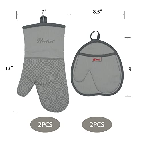 Oven Mitts Oven Mitts and Pot Holders Sets Made of Non (4 Count)