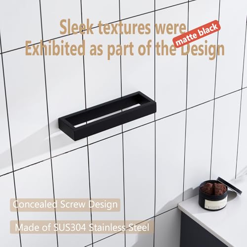 Towel Ring Matte Black Hand Towel Bar Holder 9