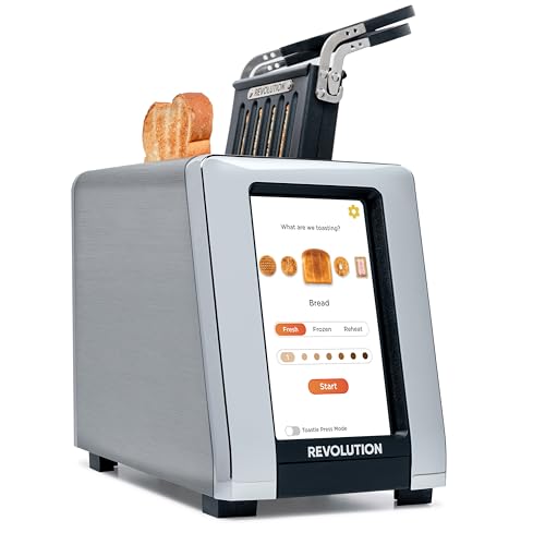 Bundle) R180 Connect Touchscreen Smart Toaster + Toastie Press – Choose from 6 Bread Types, 7 Browning Levels, & Toastie Press Mode (Stainless Steel, 2-Slice)
