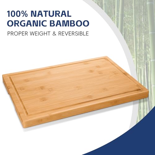 3 piece Bamboo Cutting Boards for Kitchen (3 Count)