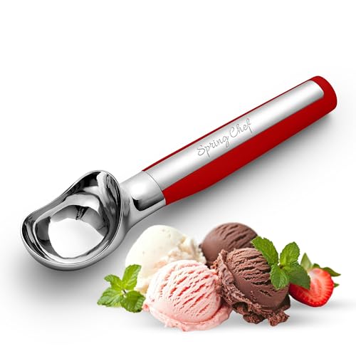 Heavy Duty Metal Ice Cream Scoop with Soft Grip Handle