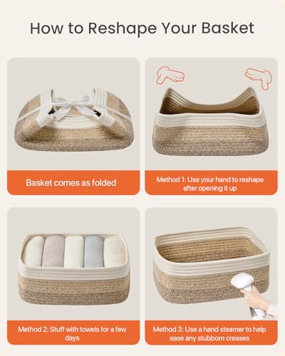 Small Woven Storage Basket for Organizing (3 Count)