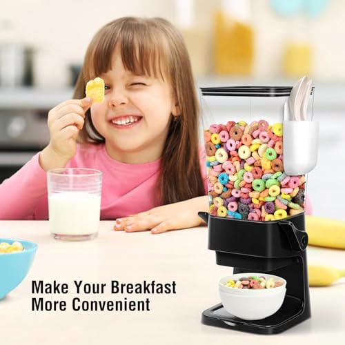 Cereal Dispenser Countertop with 4 Pack Bowls and Spoons 5.5 Qt (2 Count)