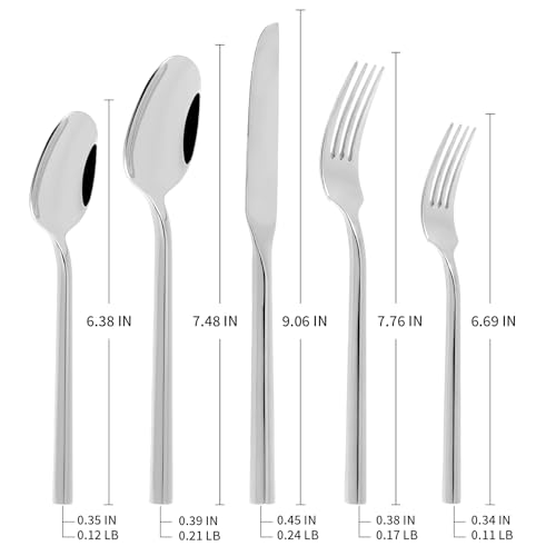 Silverware Set with Hexagon Handle 20 Piece Service for 4 (4 Count)