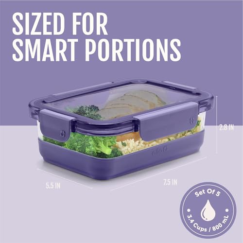 Duraglass Refresh 3.4 Cup Meal Prep Containers (5 Count)