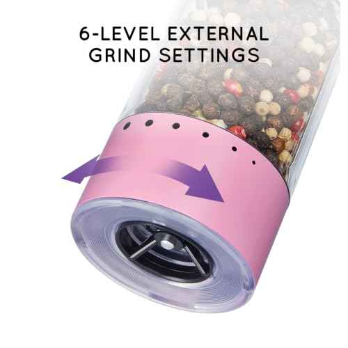 Rechargeable Electric Salt and Pepper Grinder Set with Charging Base (2 Count)