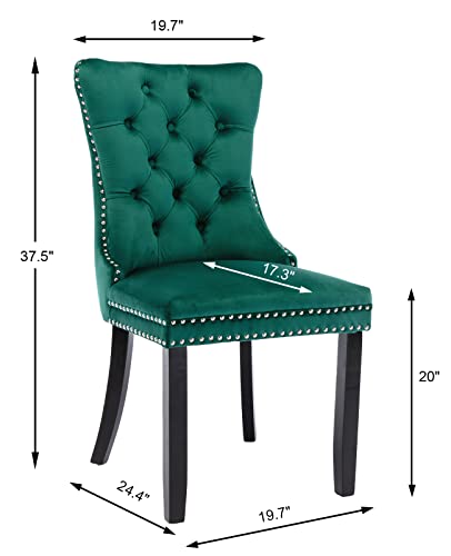 Green Velvet Dining Chairs Set of 2 (2 Count)