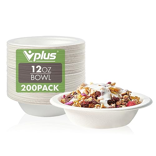 200 Pack 12 OZ Compostable Paper Bowls (200 Count)