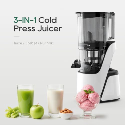 3-in-1 Cold Press Juicer C16, Makes Juice & Sorbet & Nut Milk