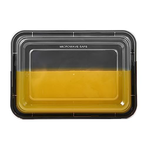 150 Pack Meal Prep Plastic Food Storage Containers With Lids 28 oz 1 Compartment Black Rectangular To Go Lunch Prepping Boxes BPA (150 Count)