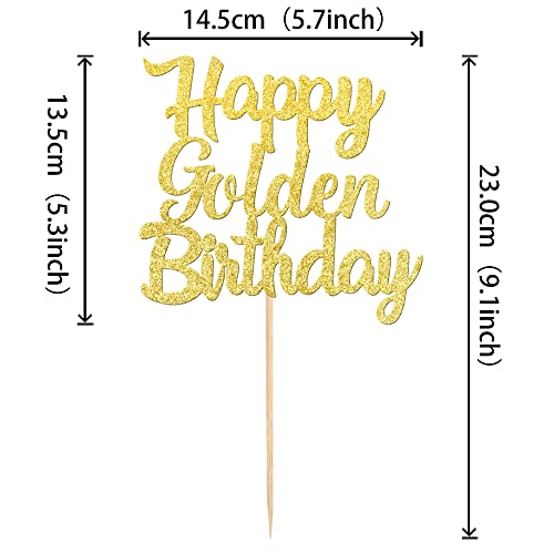 1 PCS Happy Golden Birthday Cake Topper