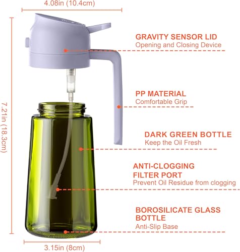 16oz 470ml Olive Oil Dispenser for Kitchen with Stickers