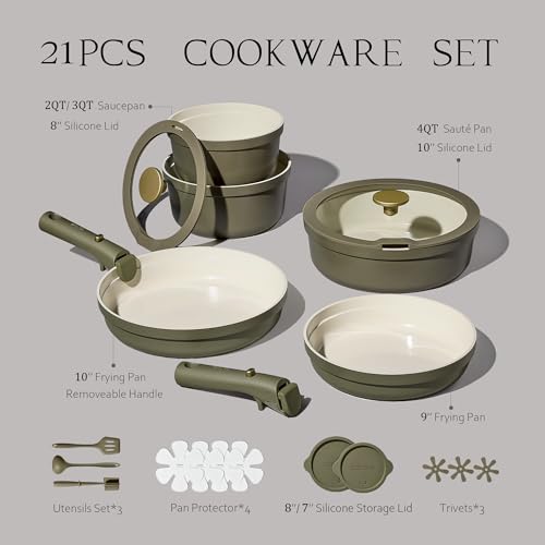21pcs Ceramic Cookware Sets