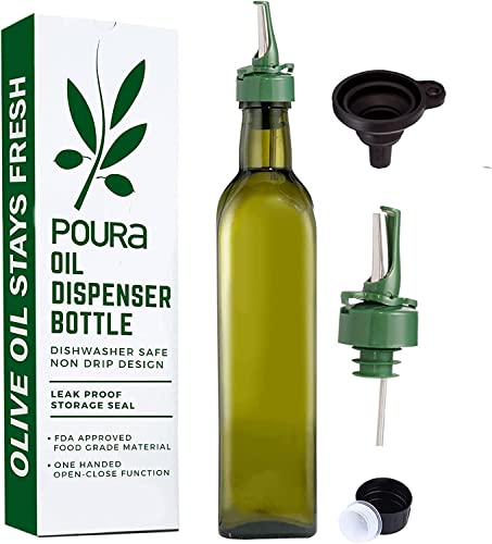 Glass Olive Oil Bottle Drizzler with Pourer Spout