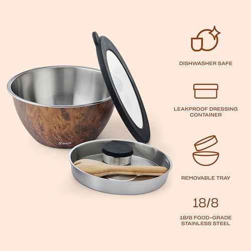 Stainless Steel Salad Bowl Kit XL 184oz