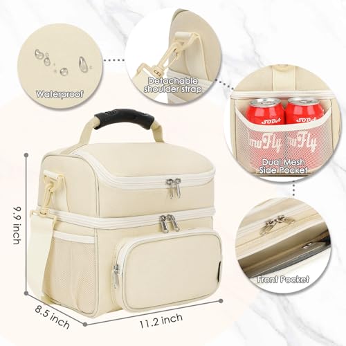 Double Layer Cooler Insulated Lunch Bag Adult Lunch Box Large Tote Bag for Men