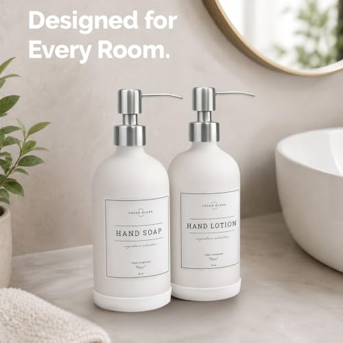 White Glass Soap Dispenser (2 Count)