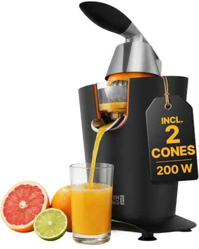 Stainless Steel Electric Orange Juicer 200W I Incl. Stainless Steel Cone & BPA