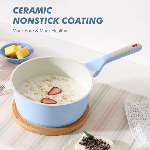 2.5 QT Ceramic Nonstick Saucepan with Lid