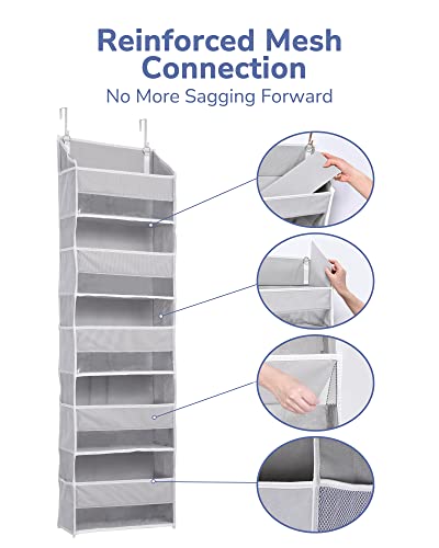 1 Pack Over Door Organizer with 5 Large Pockets 10 Mesh Side Pockets