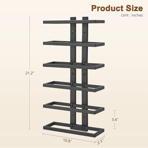 3 Set 6 Tier Wall Mount Wine Rack (18 Count)