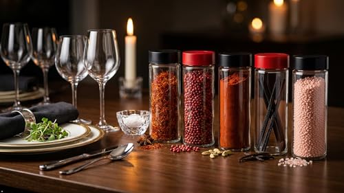 16oz Glass Spice Shakers with Lids (2 Count)