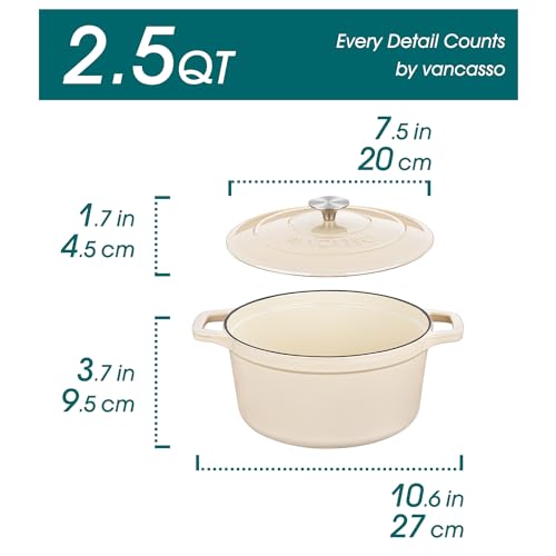 2.5 Qt Enameled Cast Iron Dutch Oven with Lid