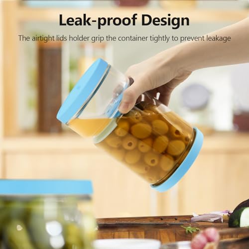 Glass Pickle Container with Strainer for Pickle Lover (90 Fl Oz)