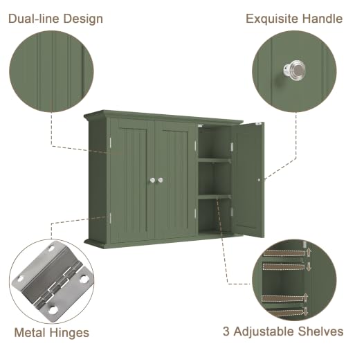 Laundry Cabinet with 3 Doors and Adjustable Shelves